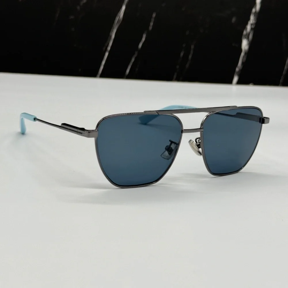 NEW BV1236S 004 BOTTEGA VENETA AVIATOR GREY BLUE UNISEX SUNGLASSES
